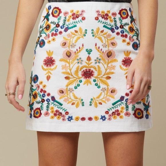 Altar'd State Dresses & Skirts - altar'd state embroidered skirt white